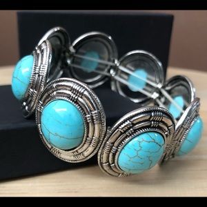 Concho distressed silver bracelet